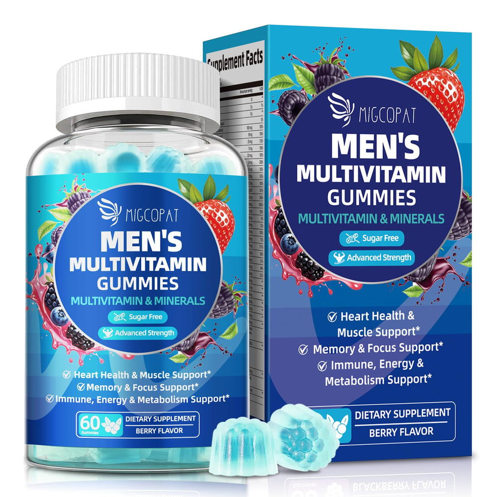 Bottle of Migcopat Men's Multivitamin Gummies – Berry flavor