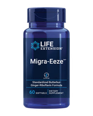 Migra-Eeze bottle showing butterbur root extract.