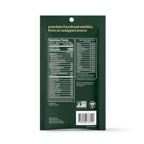 Mikuna Chocho nutrition label highlights gluten-free and vegan ingredients