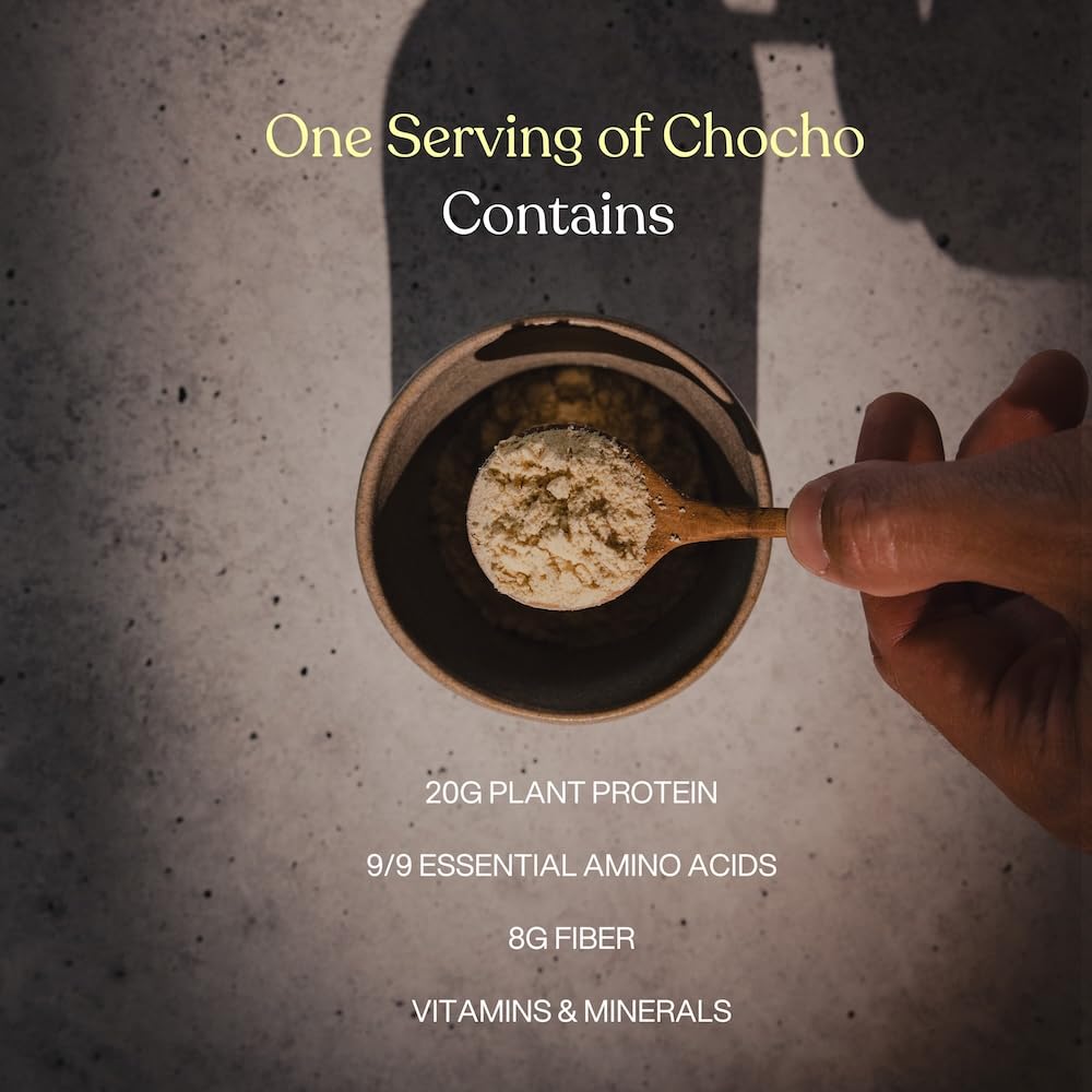 Mikuna Chocho scoop showing serving size and fiber