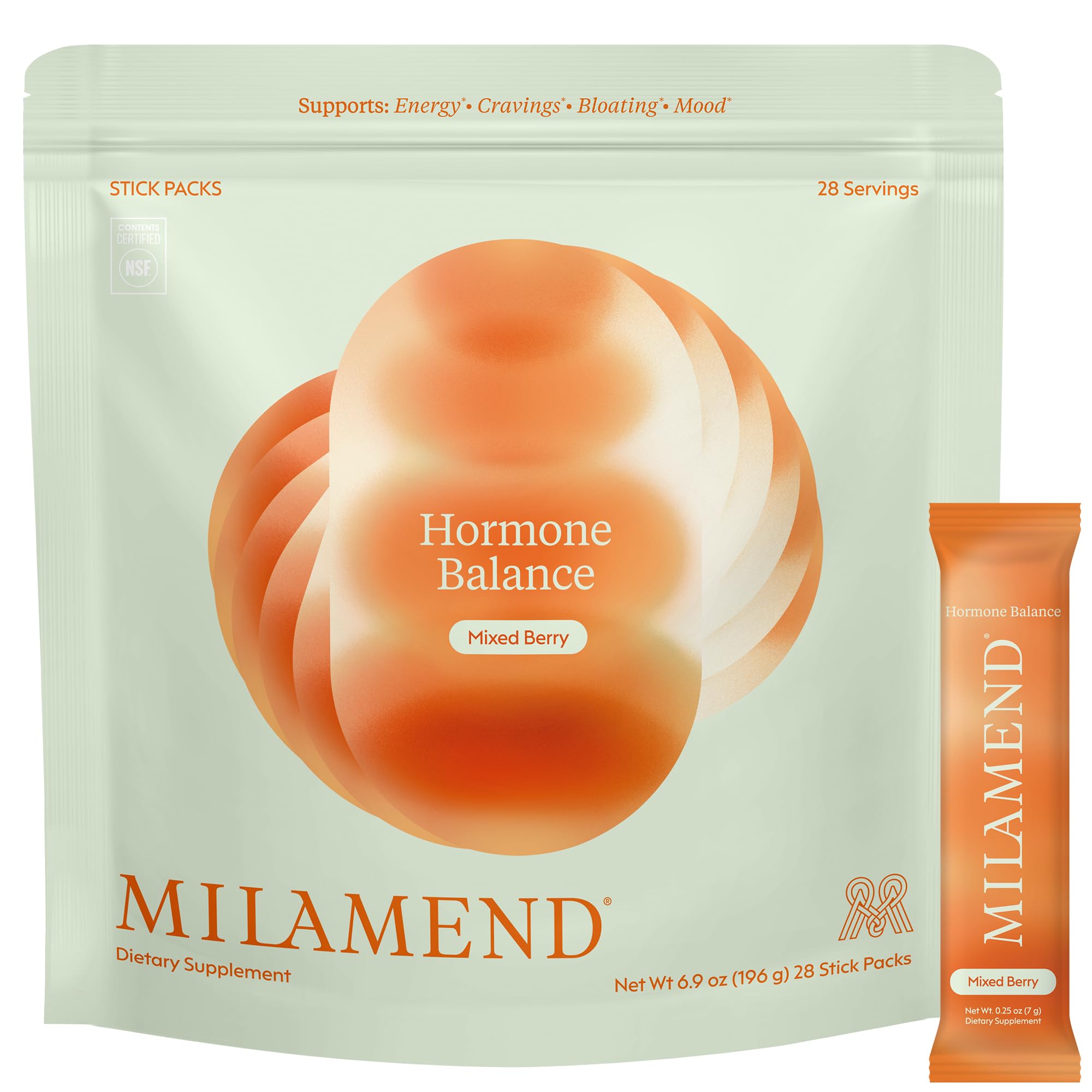milamend front packaging showing mixed berry drink mix and branding for convenient daily use