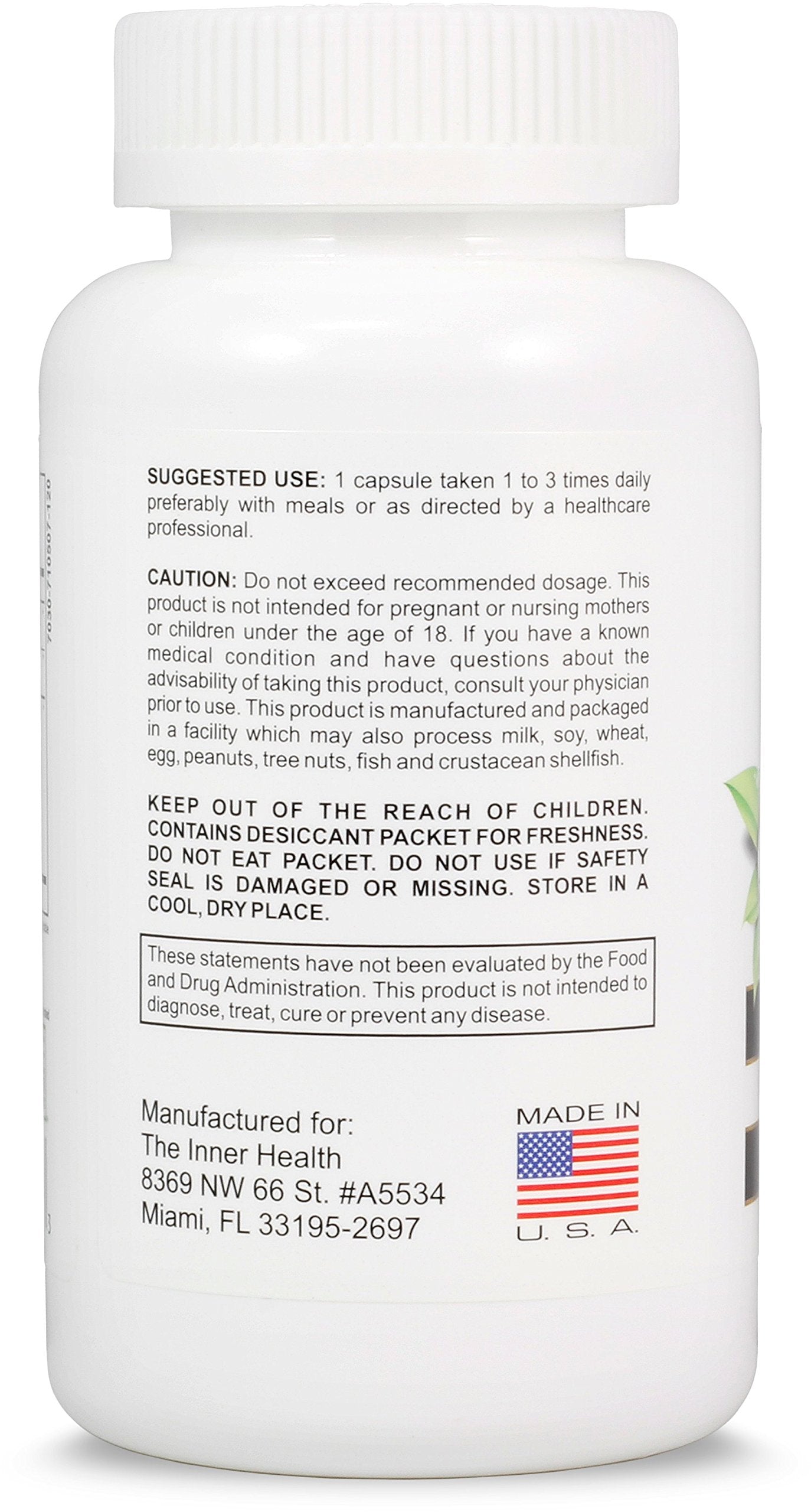 USA-made probiotic supplement label