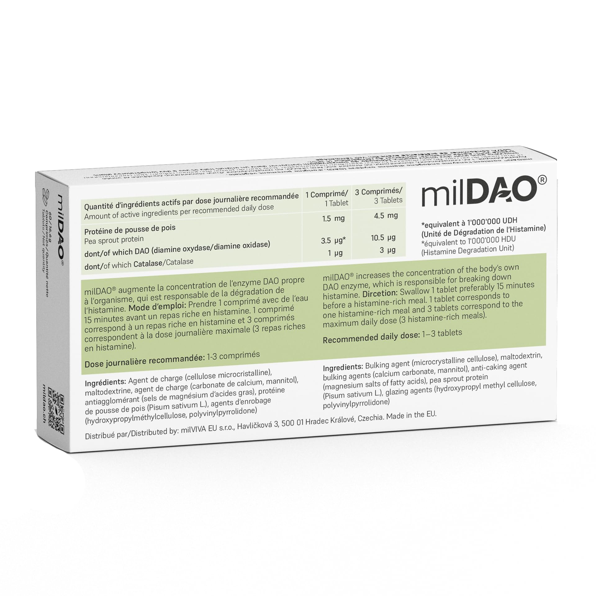 milDAO with catalase packaging illustration
