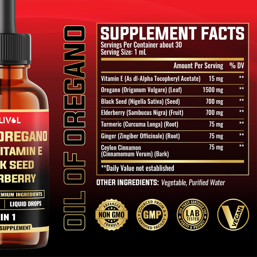 Milivol 7in1 oregano oil drops ingredients