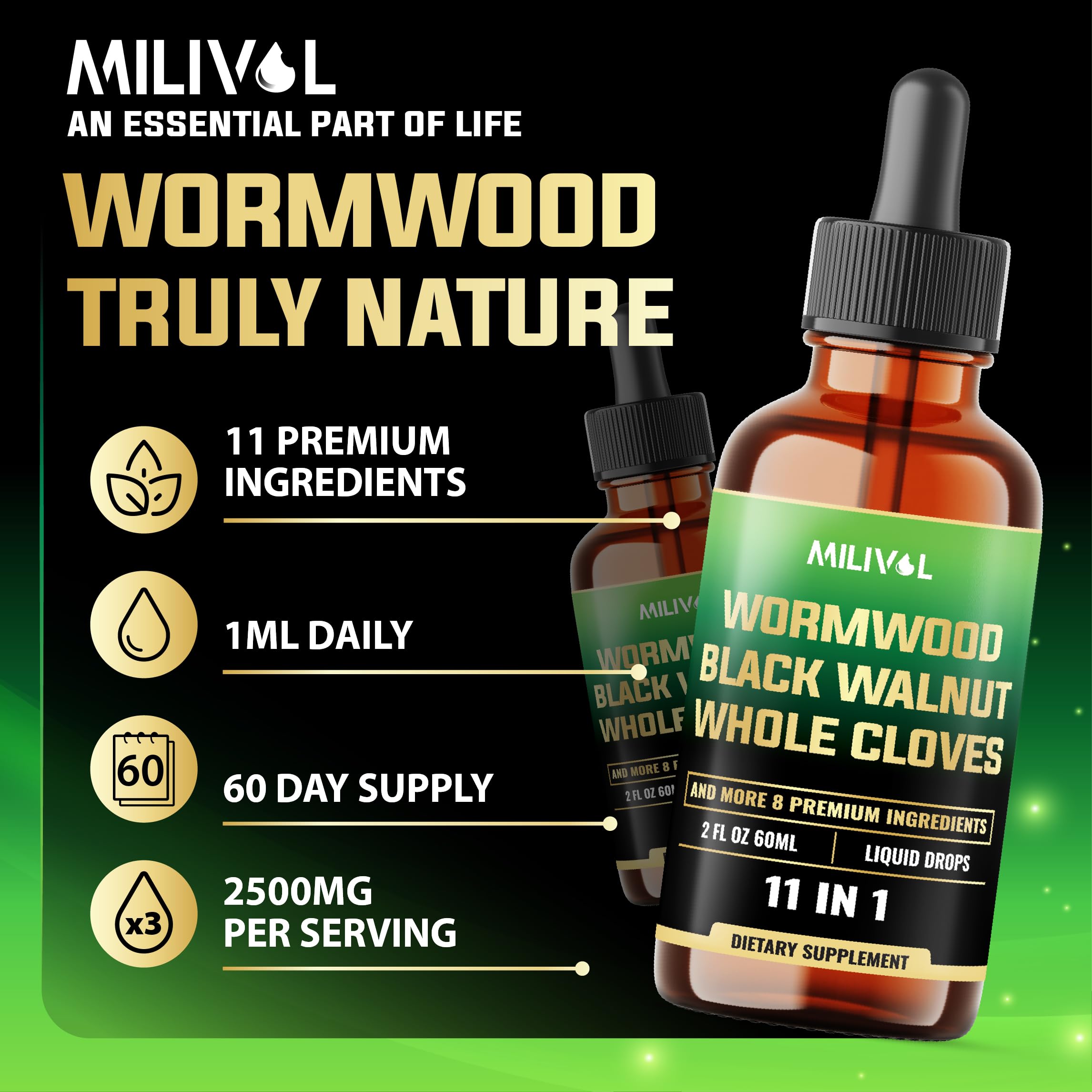 Berberine HCl included in Wormwood Drops