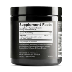 Close-up of a 500 mg Milk Thistle capsule