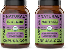 Bottle of milk thistle capsules 500 mg
