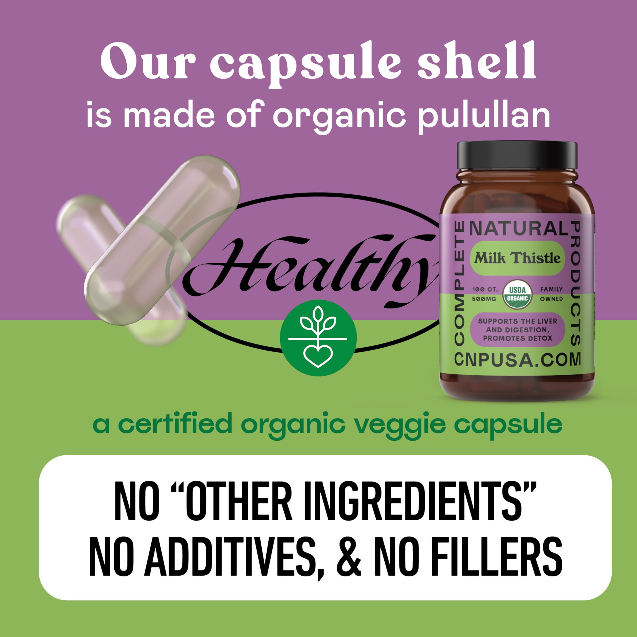 Supplement facts panel on the bottle