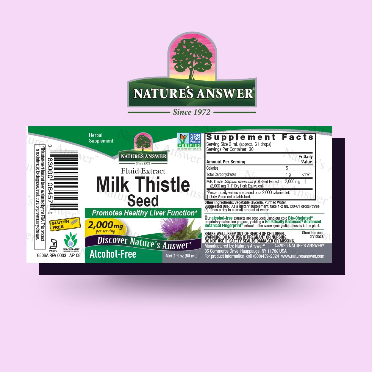 Milk thistle detox for liver support, 2 oz liquid extract.