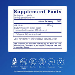 Milk thistle extract 250 mg per capsule label