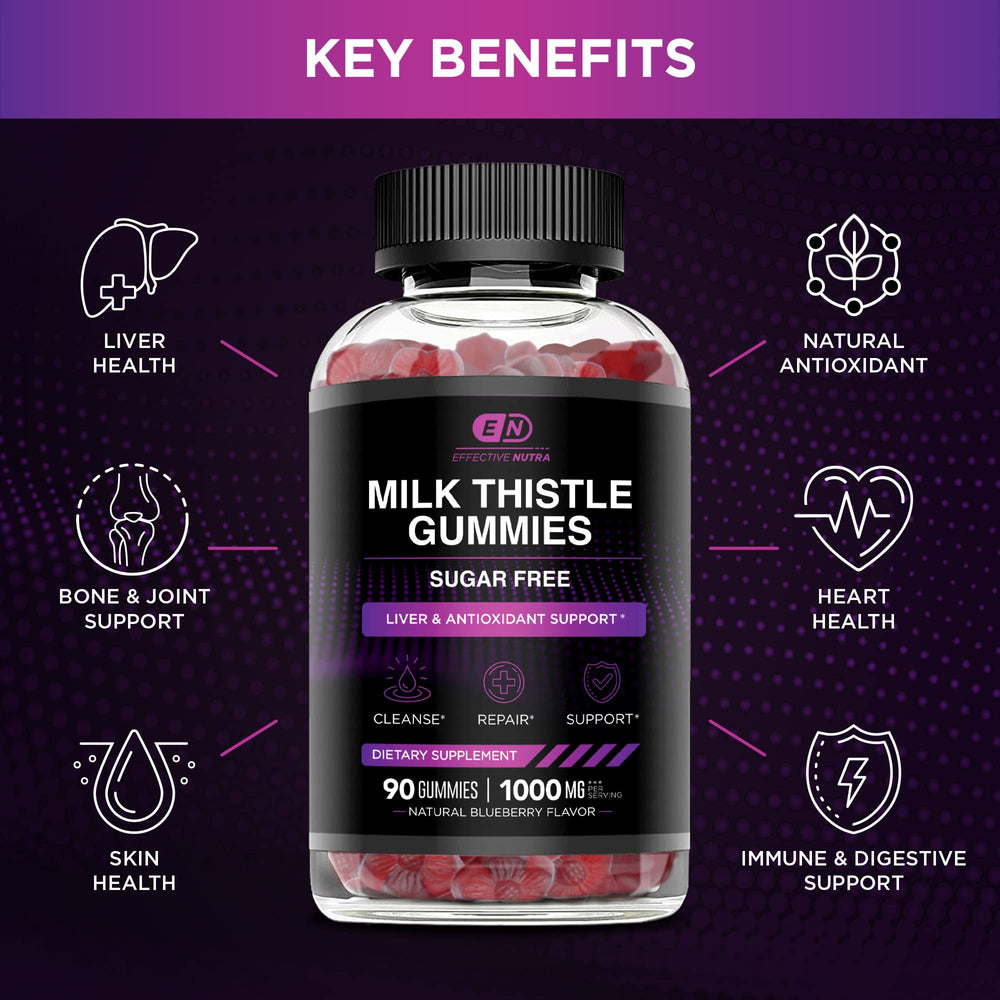 Milk Thistle Gummies 1000mg per serving on label