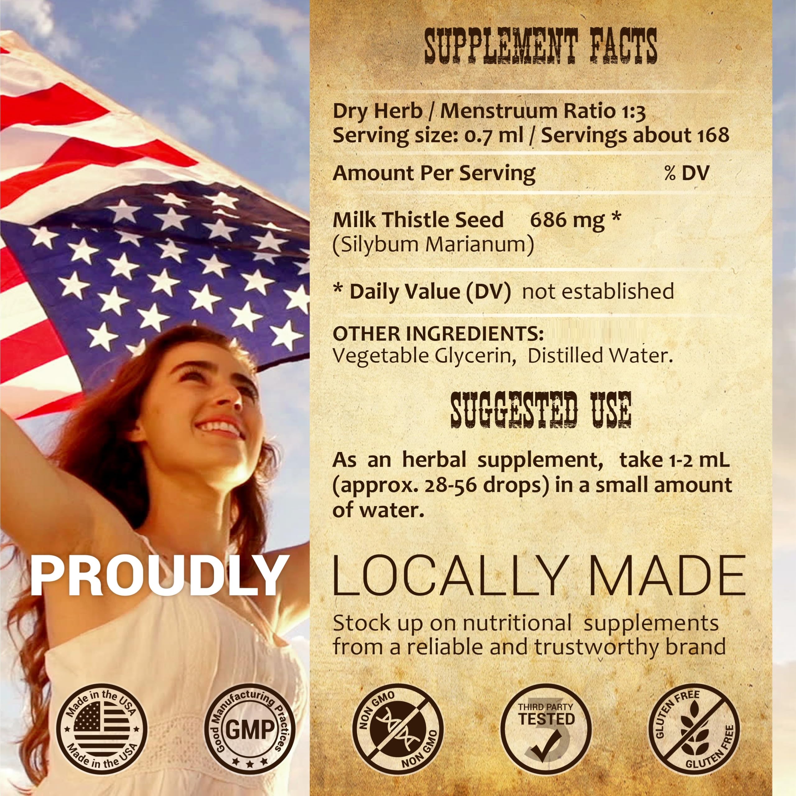 Bottle of 4 oz milk thistle liver detox supplement