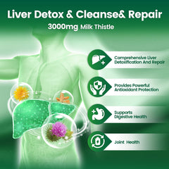 Milk Thistle Liver Detox Capsules bottle back panel