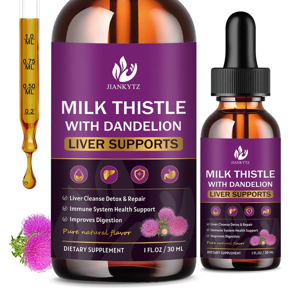 Milk Thistle Liver Detox Drops bottle with dropper