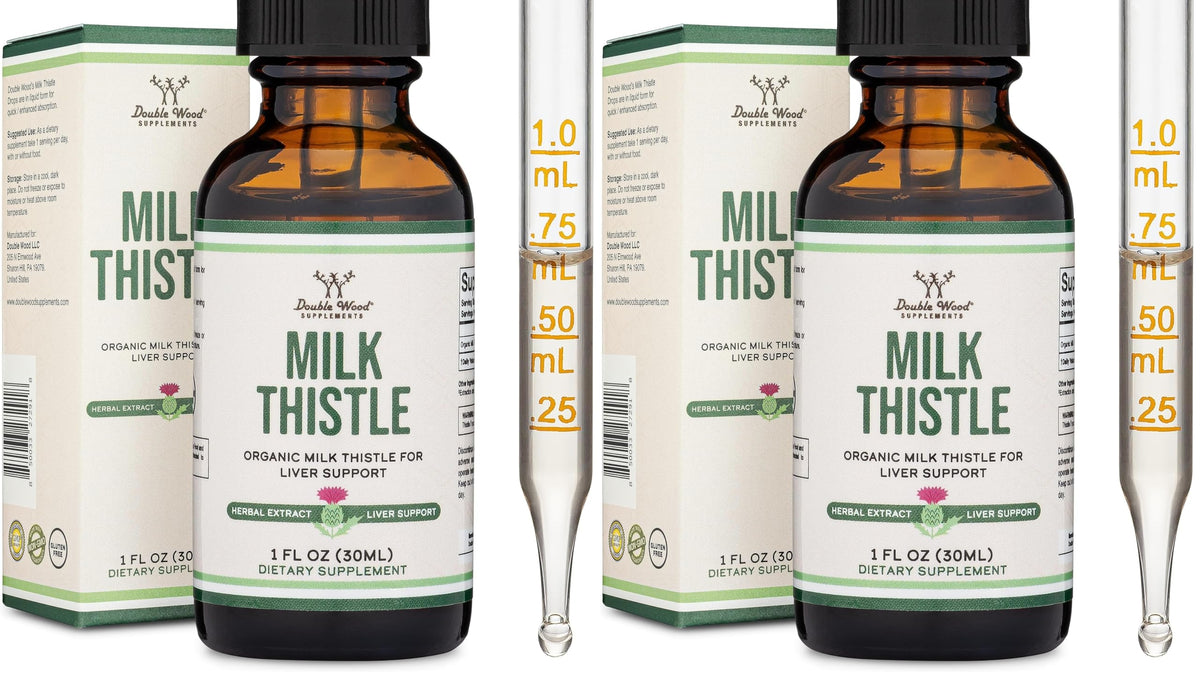 Milk Thistle Liver Detox Drops bottle with 2-pack packaging
