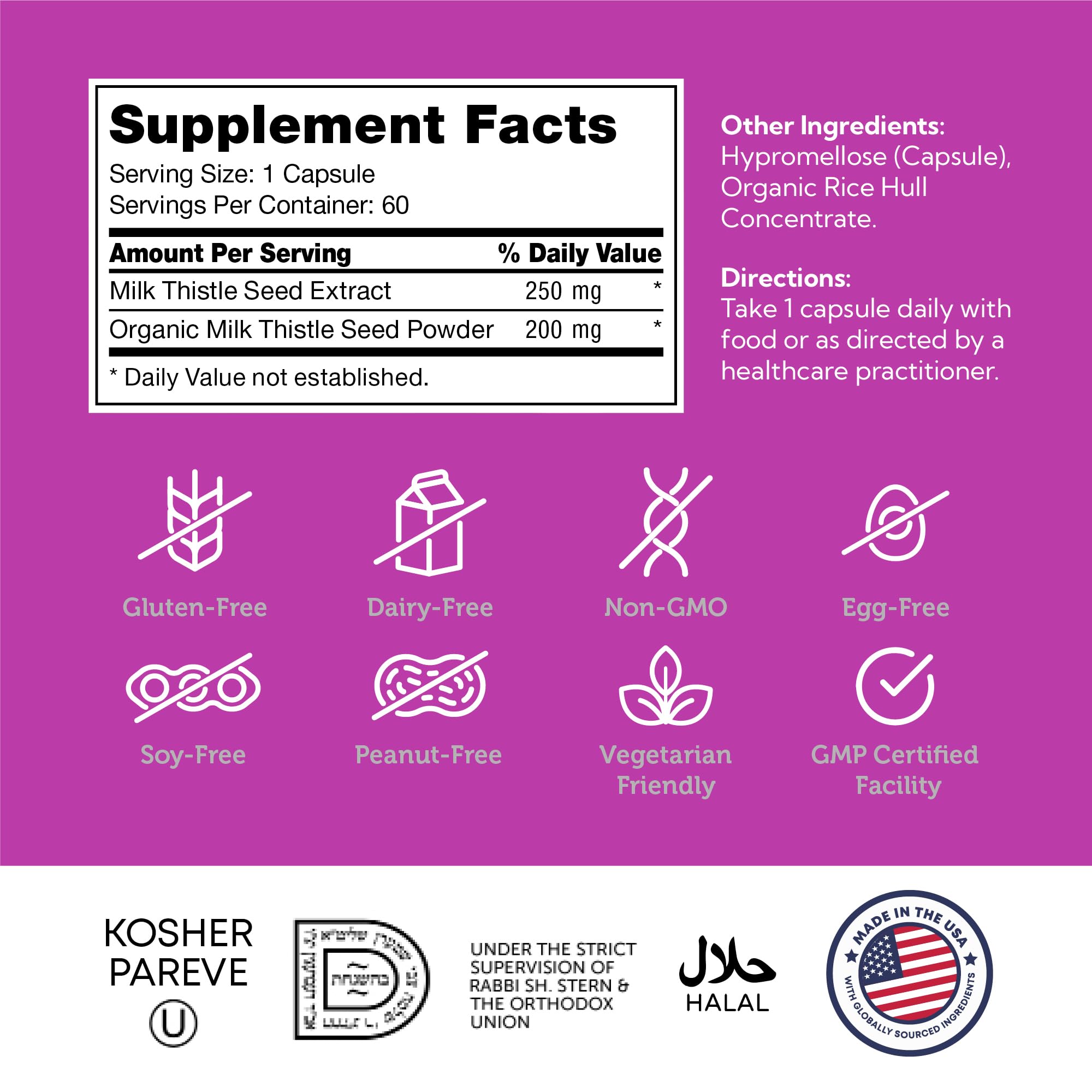 Milk Thistle Silymarin and Silybum Marianum ingredients