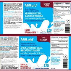 Milkaid lactase enzyme chewable tablet close-up
