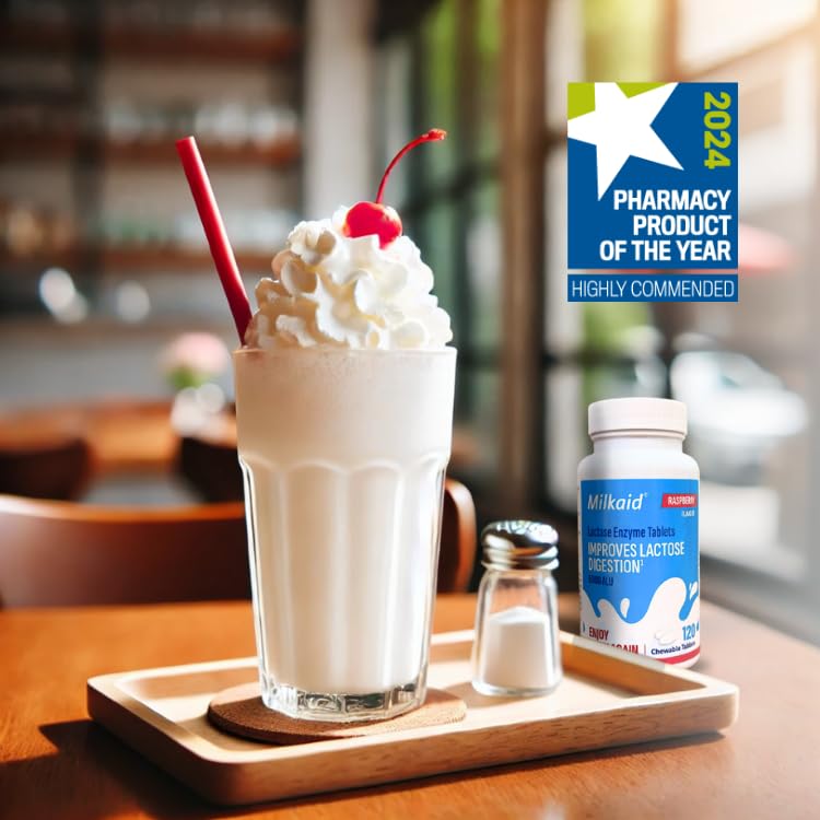 Milkaid mint-flavored chewable tablets 120-count bottle