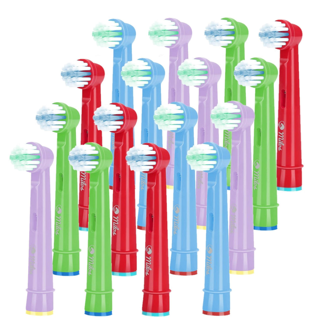 Milos kids toothbrush heads 16-pack