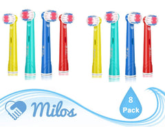 Milos replacement heads with extra-soft bristles, 8-pack