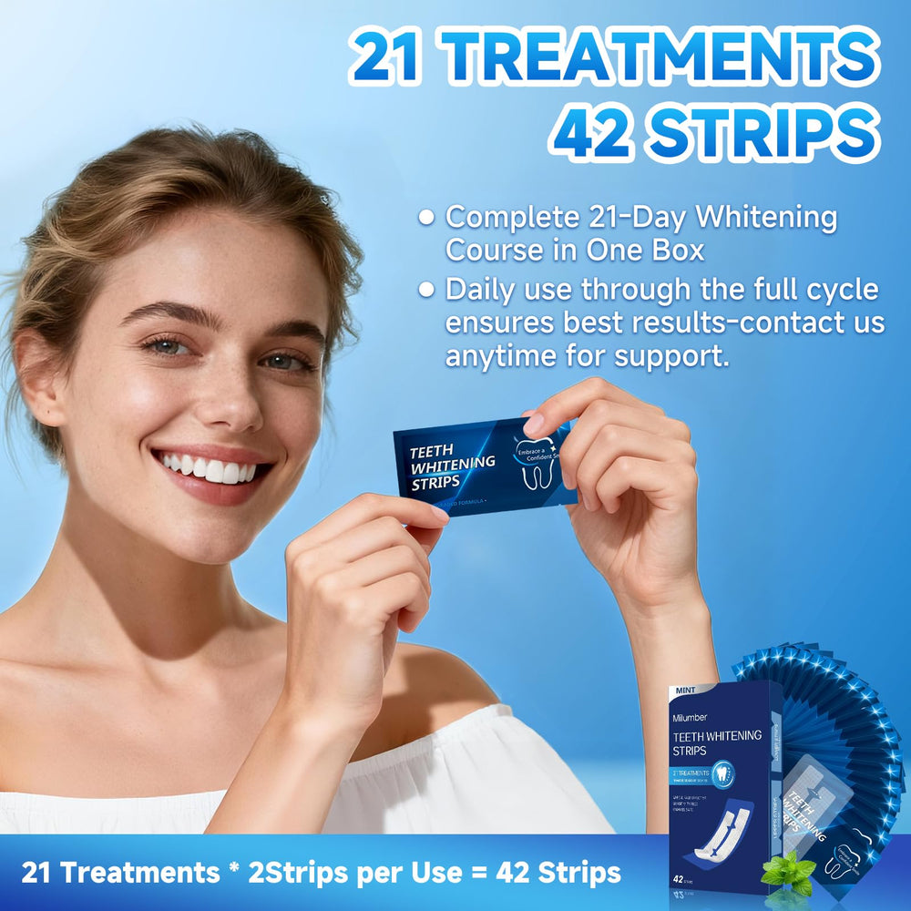 Dispensing Milumber whitening strips from a blister pack