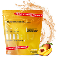 Mind Blow Energy Peach Mango bottle – front view