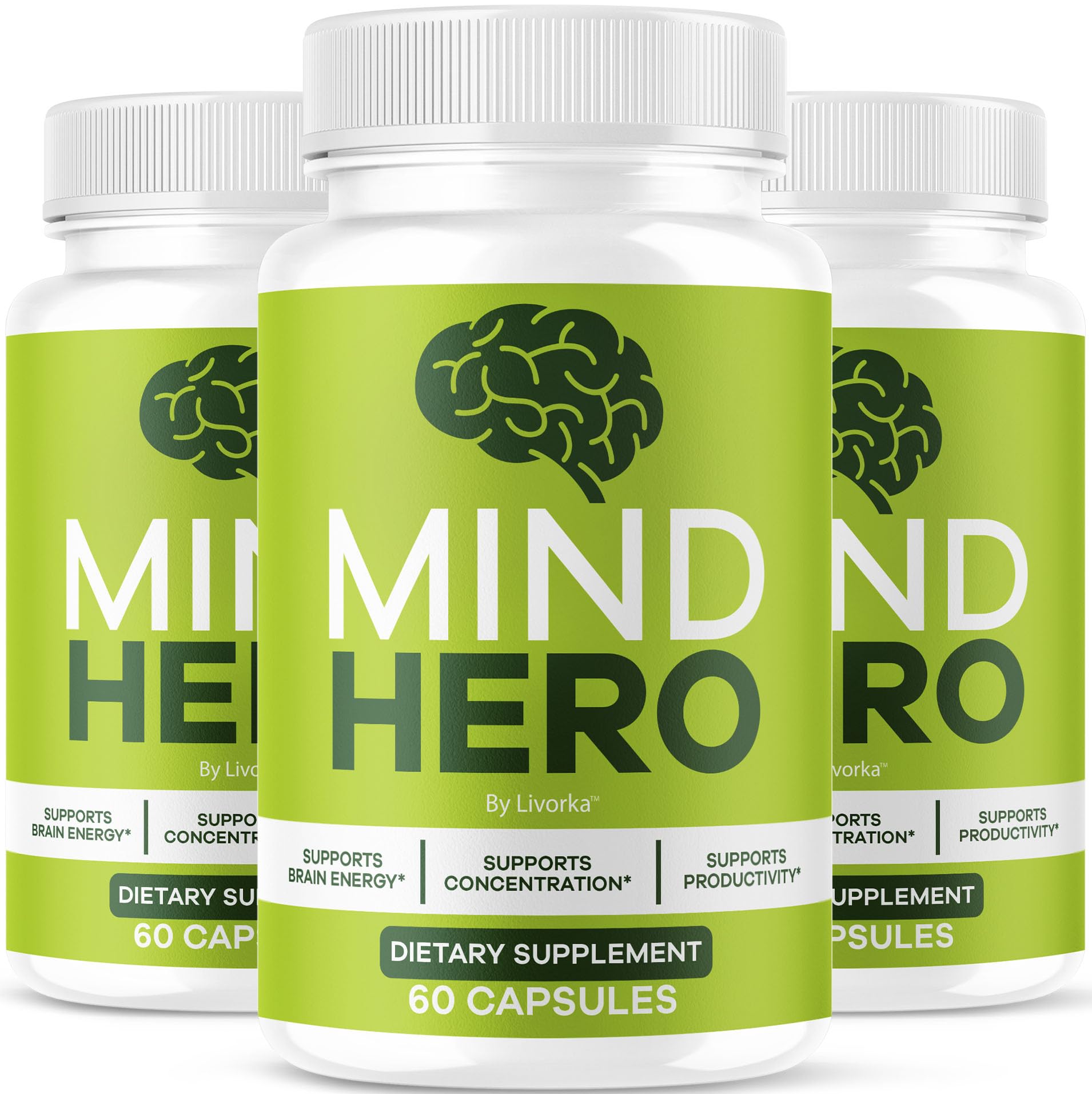 Mind Hero Capsules 3-Pack bottle front view