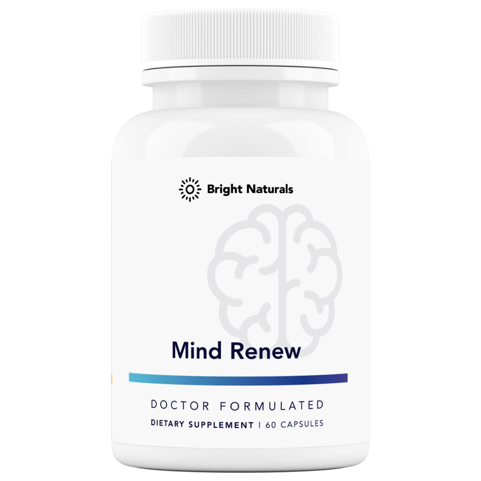 Bright Naturals Mind Renew bottle and label with 60 capsules