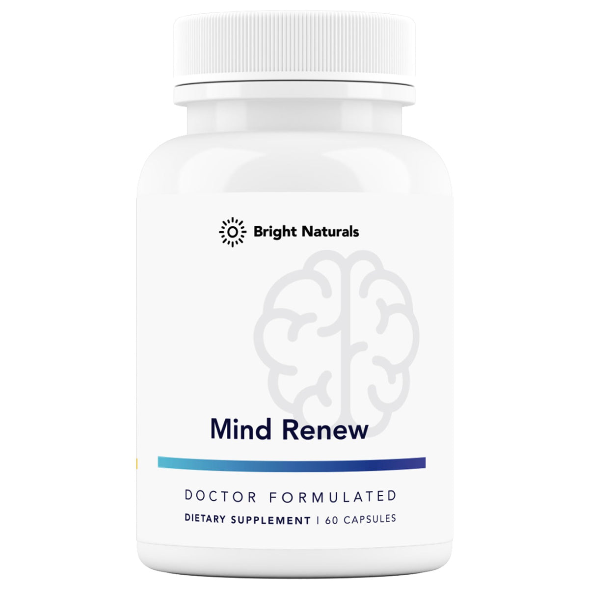 Bright Naturals Mind Renew bottle and label with 60 capsules