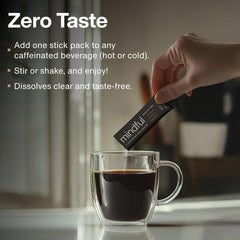 Mindful dissolves clear and taste-free in beverages
