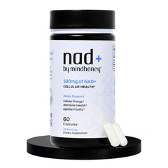 Mindhoney NAD+ brain supplement bottle – front view
