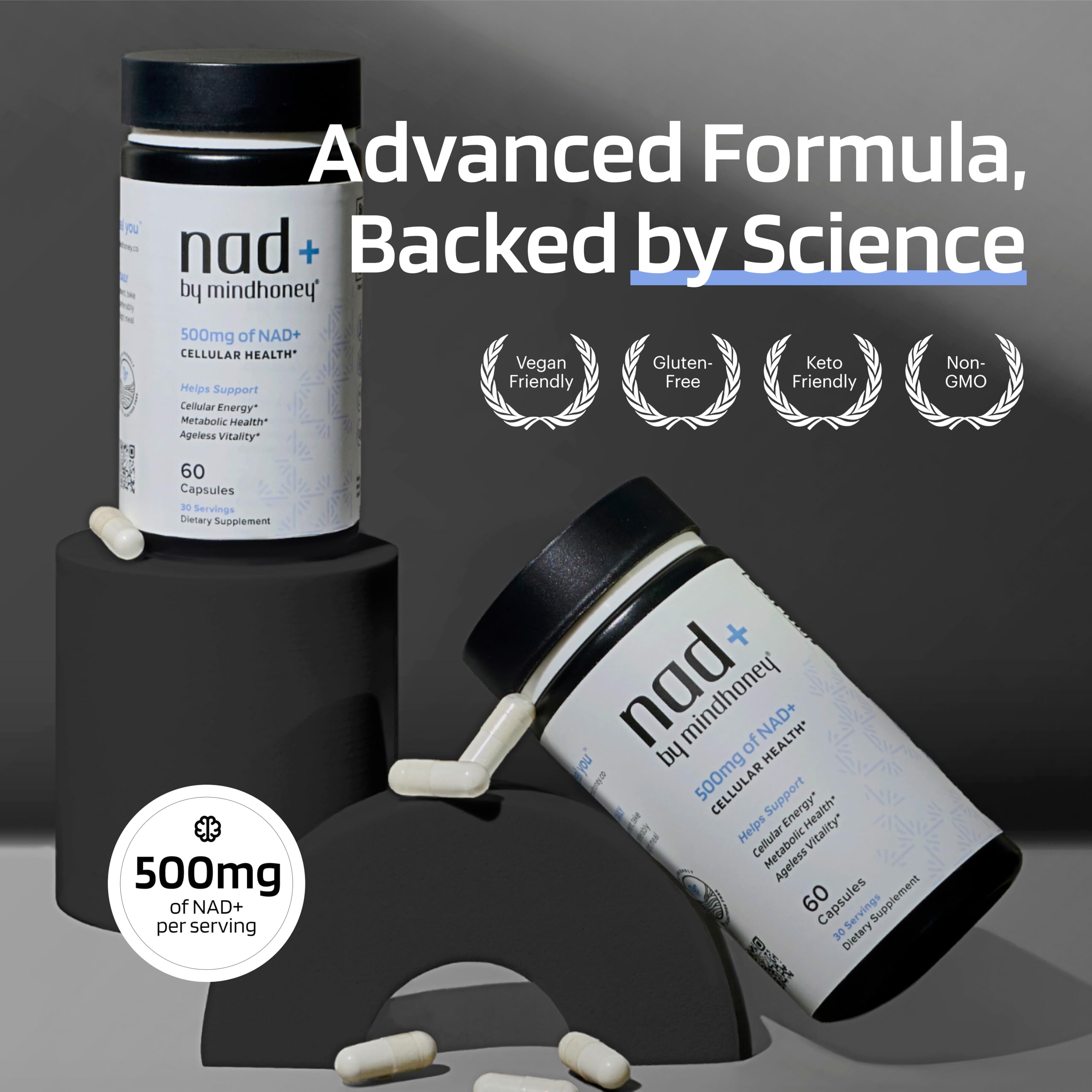 NAD+ supplement ingredients list and label