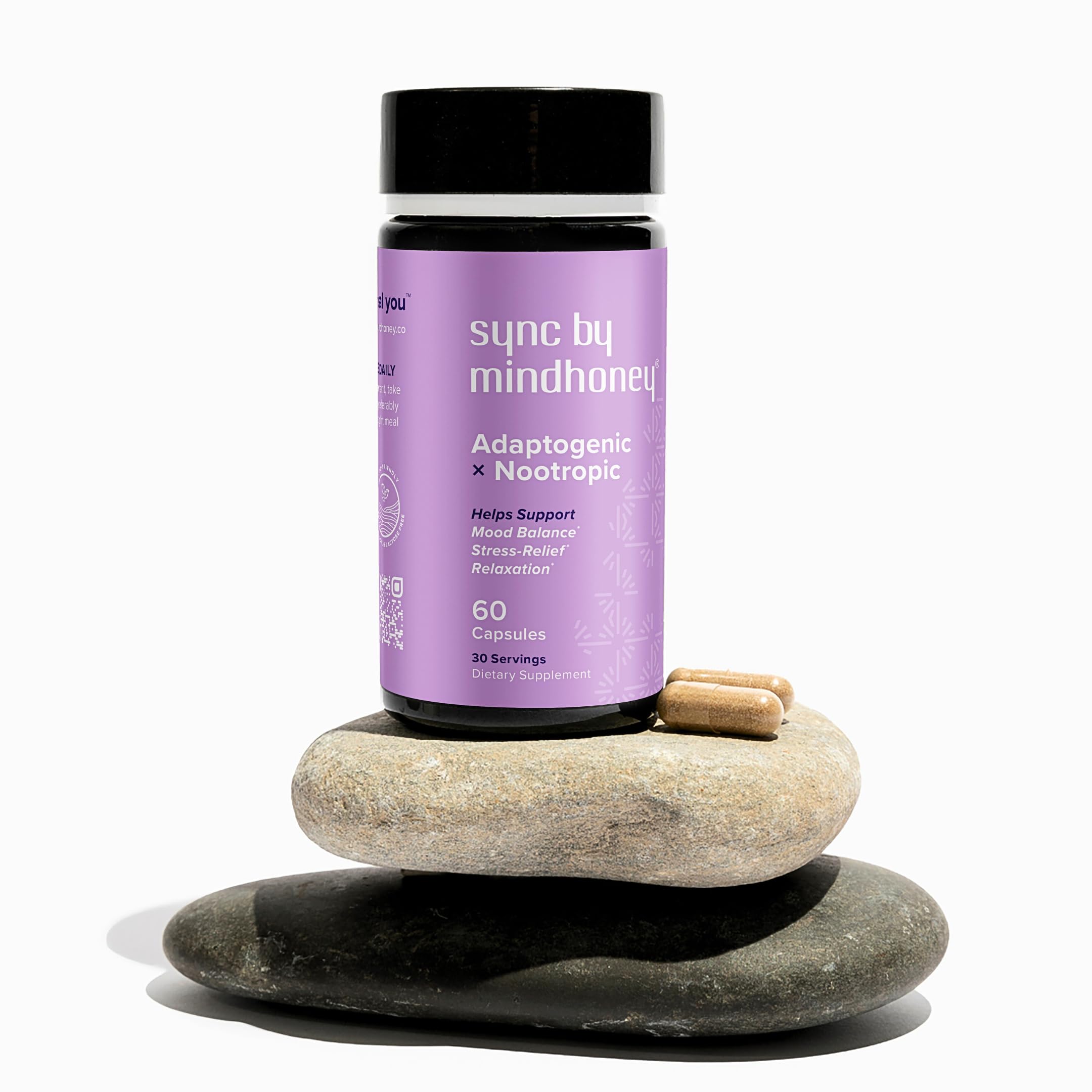 Close-up of SYNC bottle cap and label details