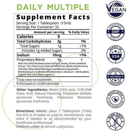 Fulvic acid (CHD-FA) absorption graphic for Mineralife Daily Multiple