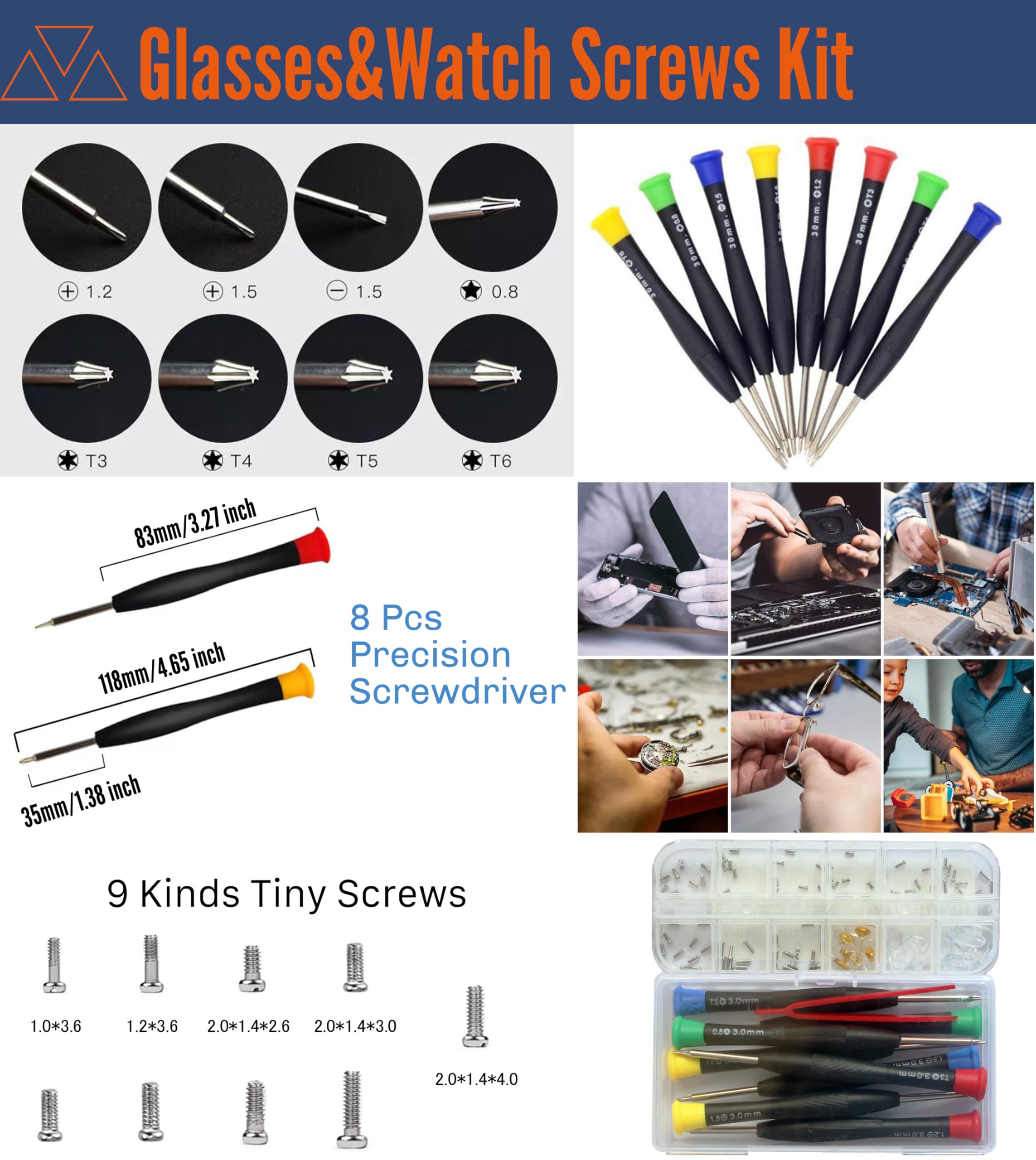 Durable, portable eyeglass repair kit for travel