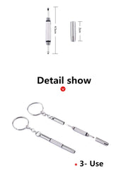 Flat head screwdriver tip on the 3-in-1 tool