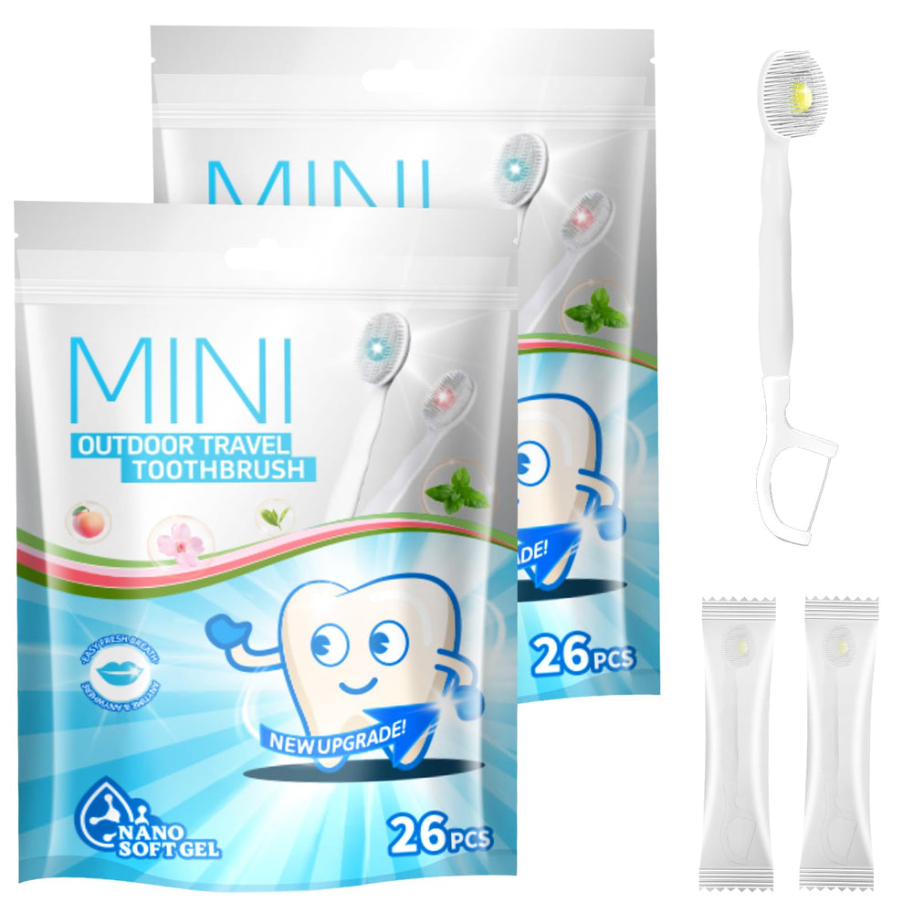 Mini Disposable Toothbrush Set with Toothpaste – Lemon Flavor