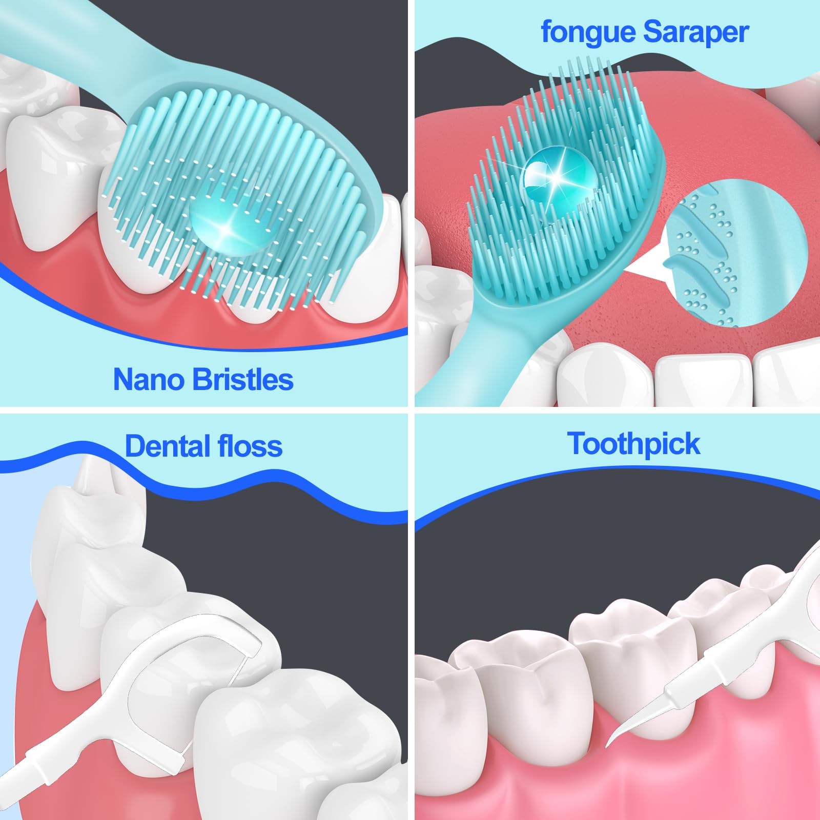 Nano bristles close-up for deep cleaning