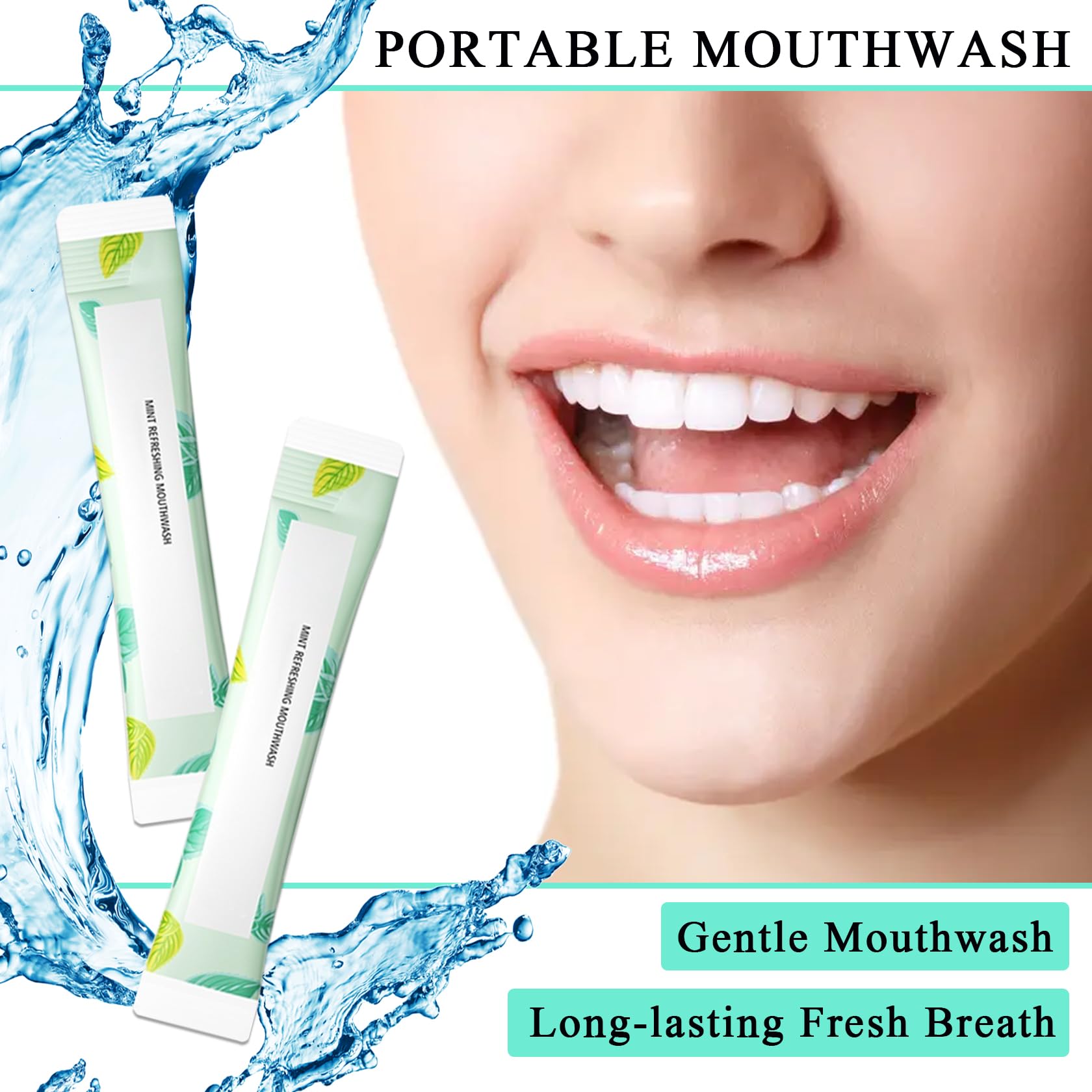 Mini portable mouthwash set with 60 packets