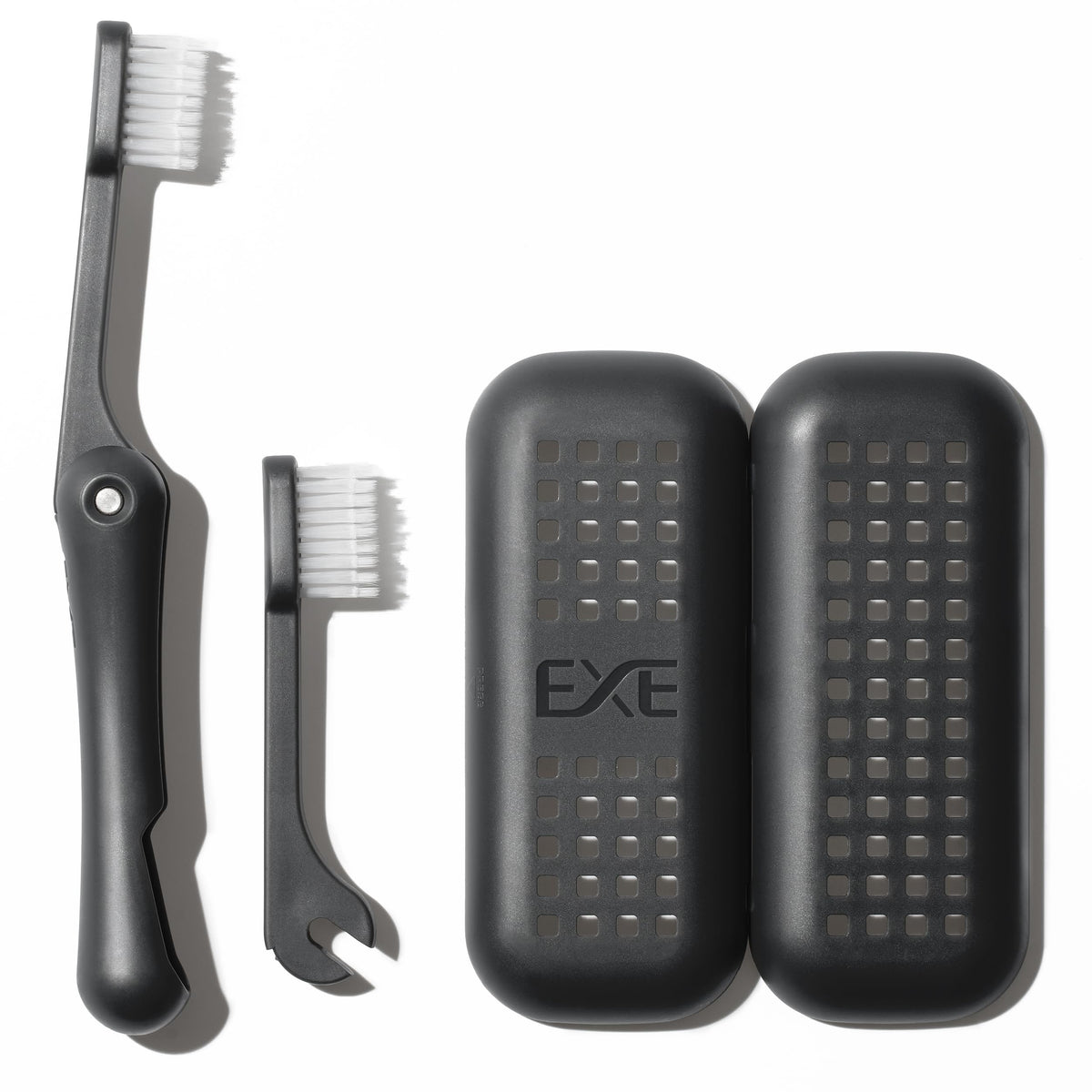 Minibox folding travel toothbrush with case closed