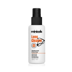 Compact lens cleaner kit featuring a spray bottle and microfiber cloth