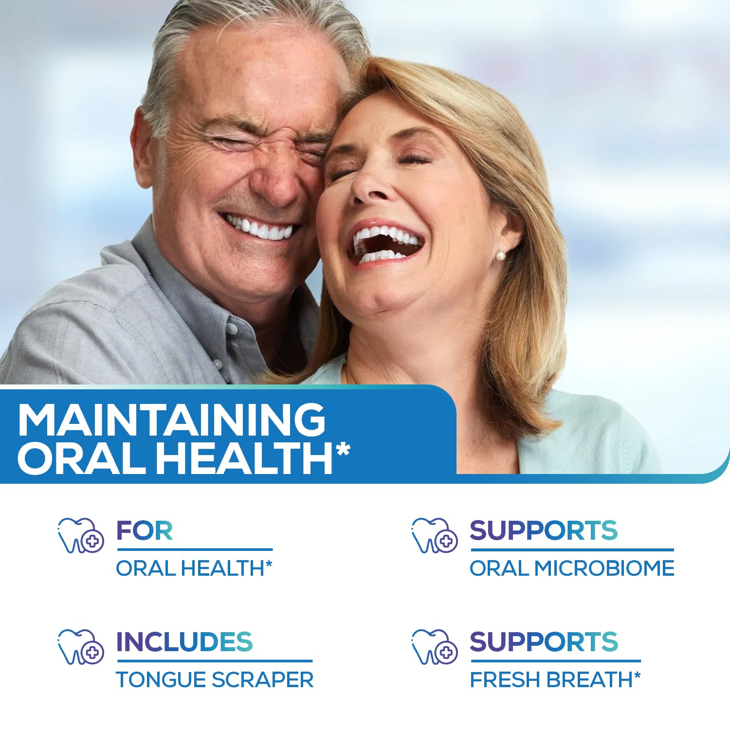 Close-up of mint-flavored chewable probiotics
