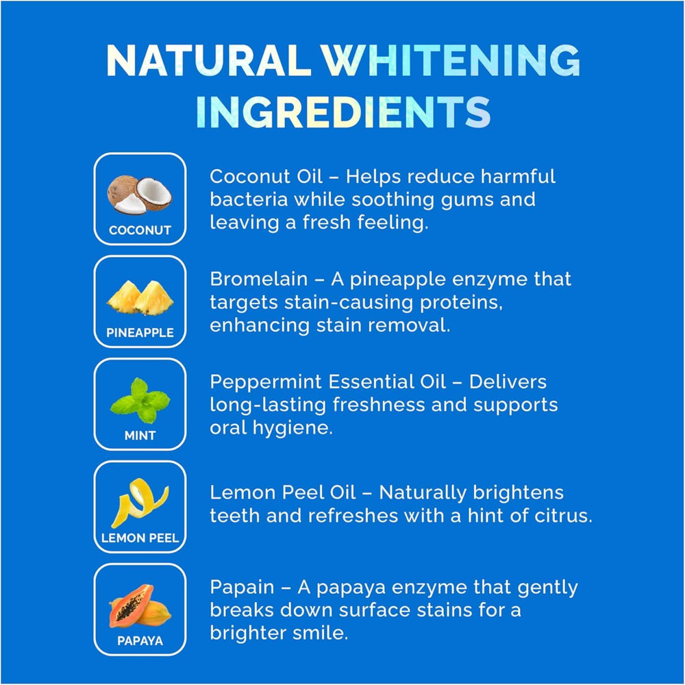 Mint coconut infused formula whitening strips