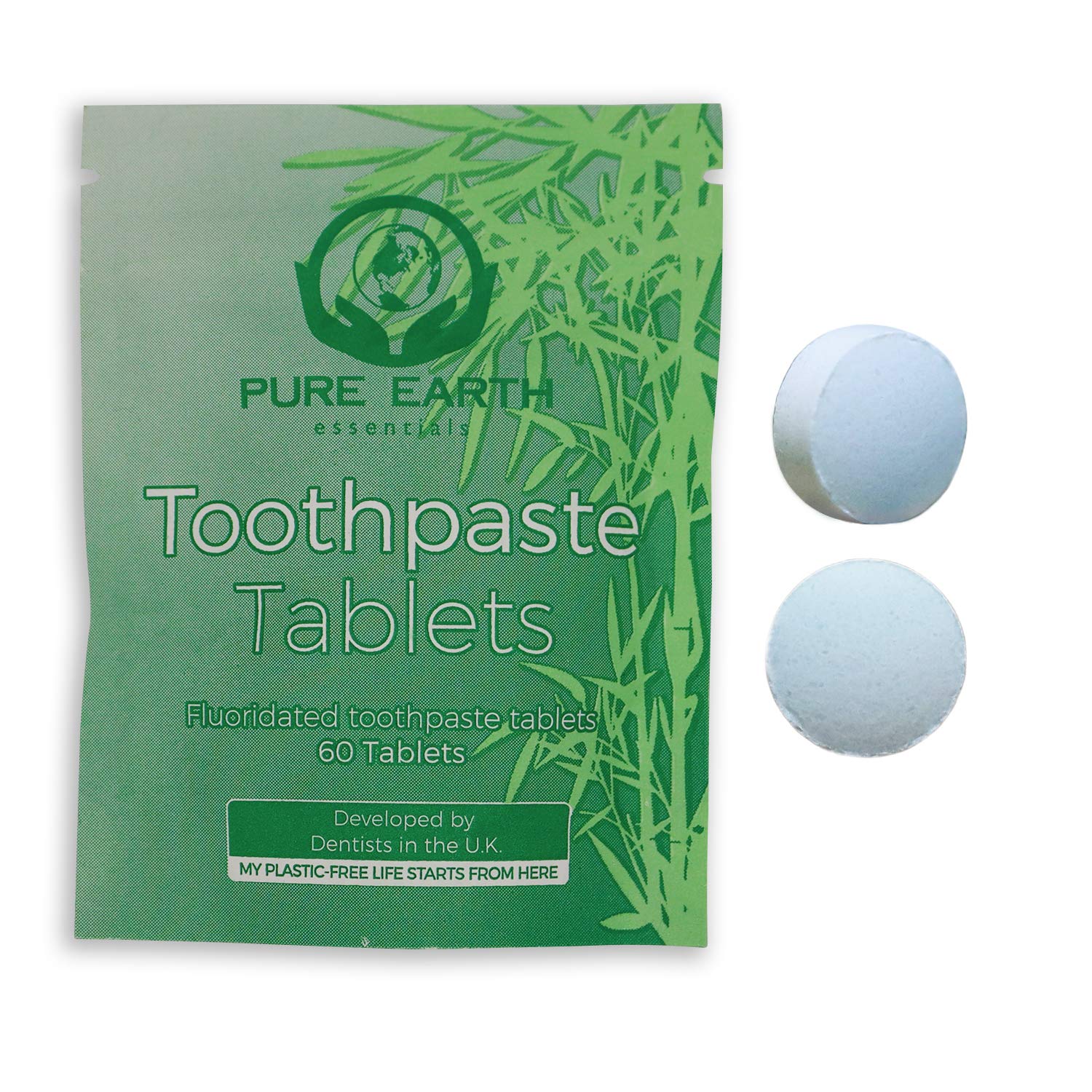 Mint-flavored toothpaste tablets for fresh breath