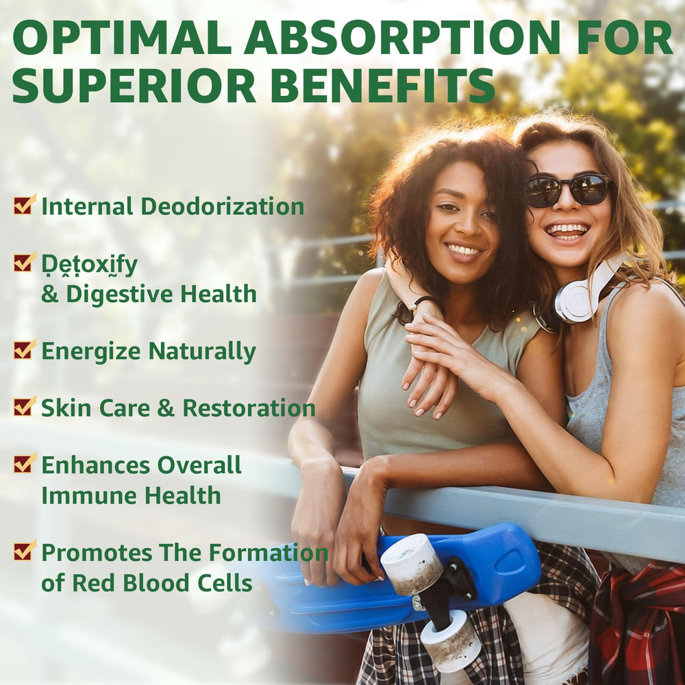 Mint flavored chlorophyll drops with acerola cherry