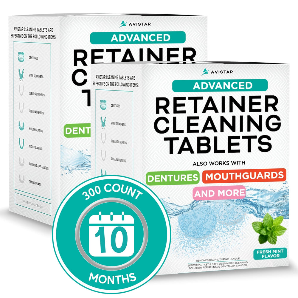 Mint flavor retainer cleaner tablets bottle for 300-count supply