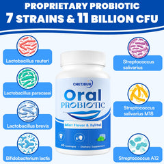Mint-flavored oral probiotic lozenges pack