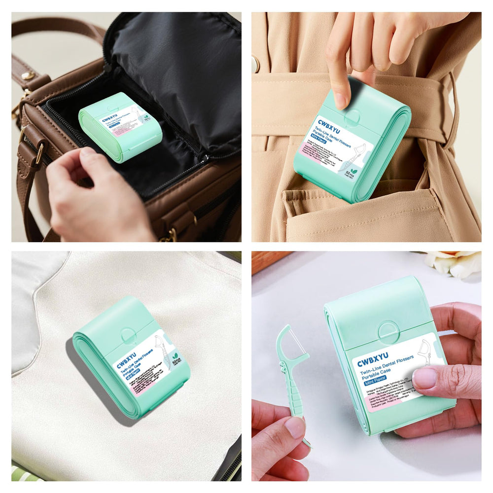 2-box white packaging for mint floss picks