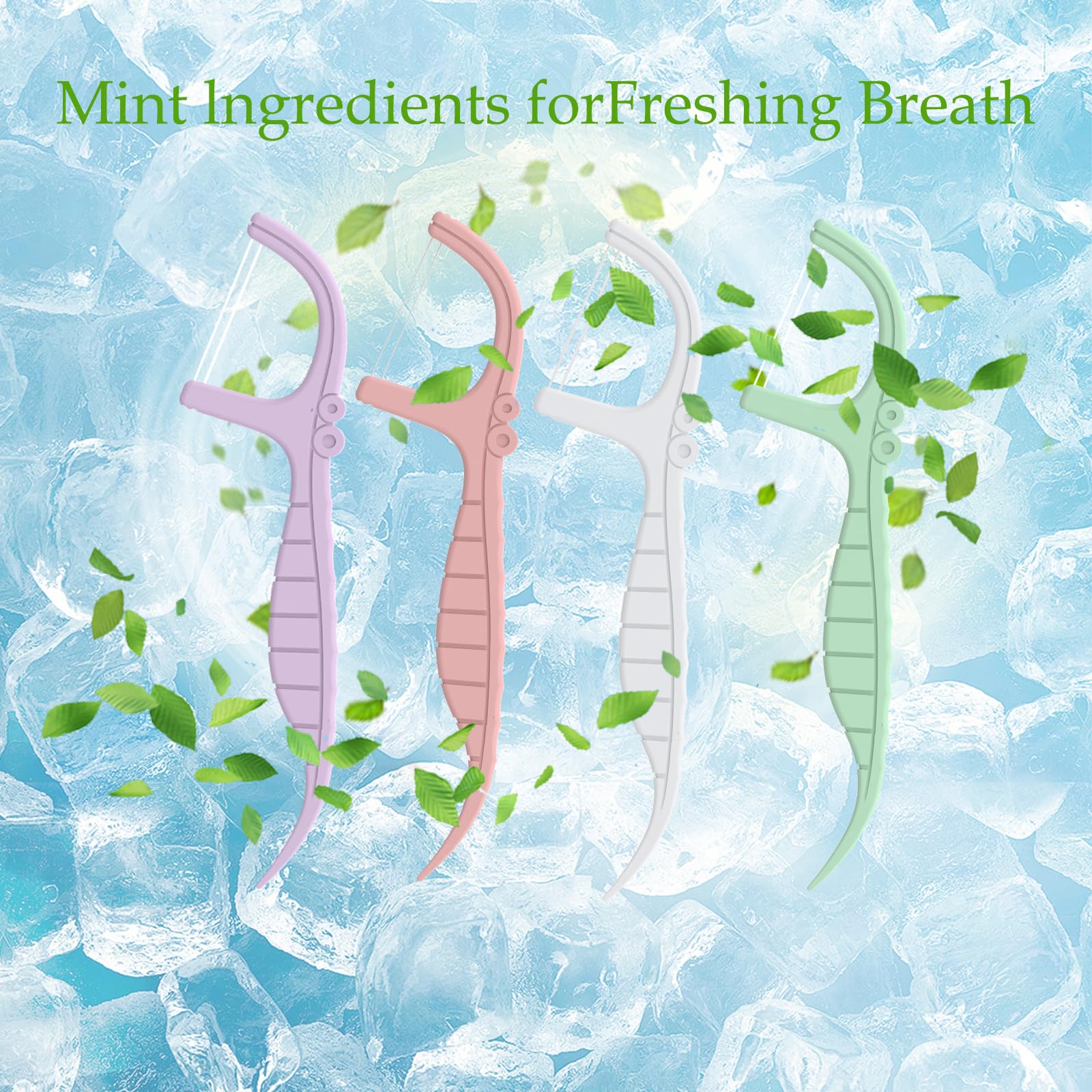 Unbreakable twin line dental floss with mint flavor