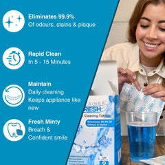 Minty freshness tablets dissolving in water